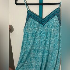 NWT Maurices Teal and Black Patterned Tank Top Size Medium